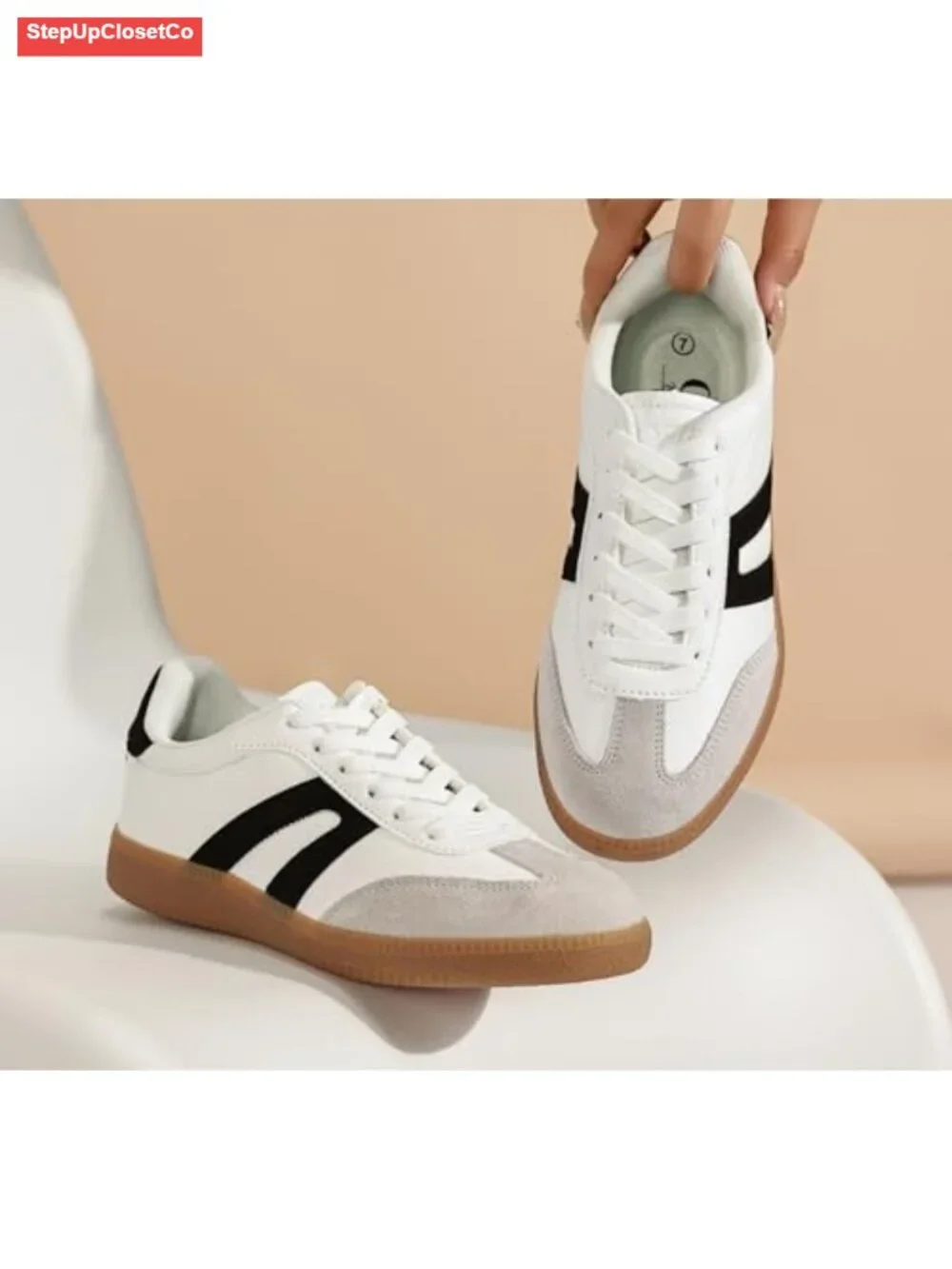 Women's Retro Gum Sole Lace Sneakers Casual Walking Tennis Shoes